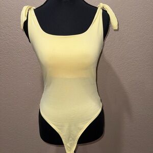 Gaze Yellow Tie-Shoulder Bodysuit